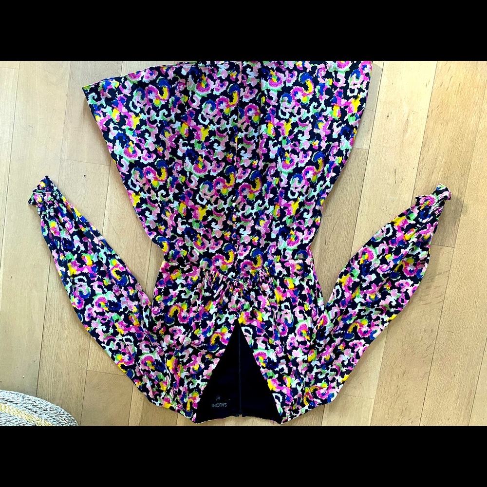 Saloni printed v nk dress